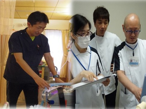 看護師と臨床工学技士のダブルライセンスを取得したHさんとYさん。機器の管理や研修に大忙しです。